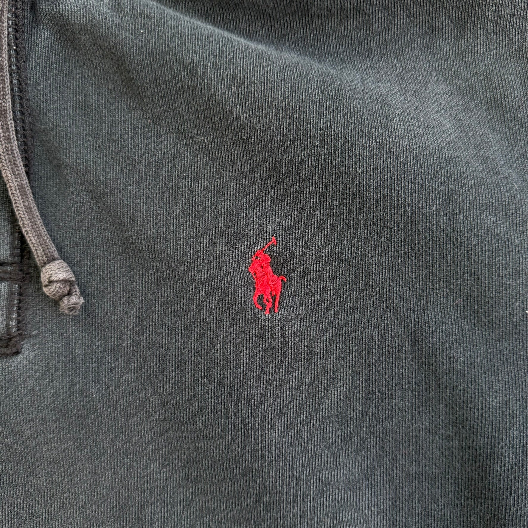 J- Vintage 90s Polo RL Embroidered Logo Henley Hoodie - XL