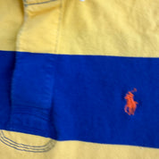 Vintage Polo RL Embroidered Logo Blue/Yellow Stripes Long Sleeve Rugby Shirt - XL