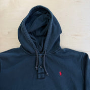 J- Vintage 90s Polo RL Embroidered Logo Henley Hoodie - XL