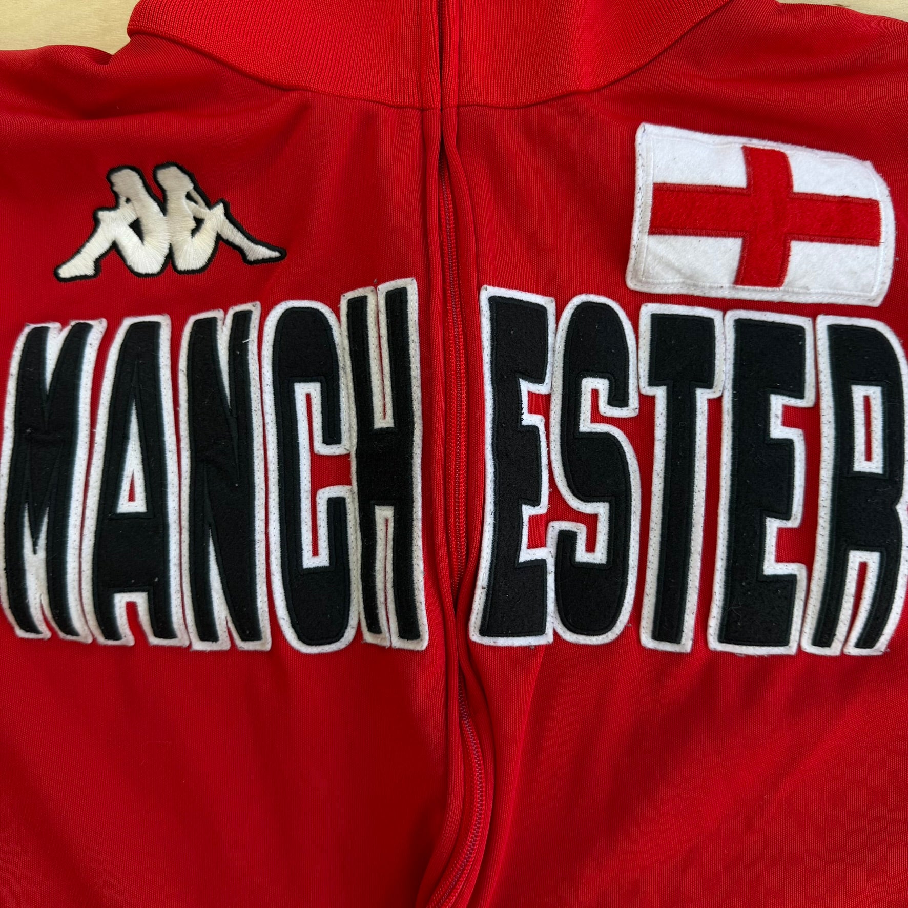 J- Vintage Kappa Manchester England Embroidered Graphic Zip Up Track Jacket - 2XL