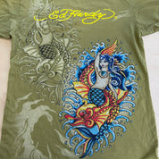 J- Vintage Ed Hardy Mermaid Rhinestones Graphic Tee - M