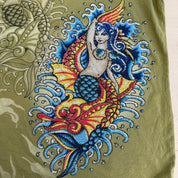 J- Vintage Ed Hardy Mermaid Rhinestones Graphic Tee - M