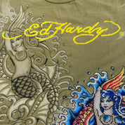 J- Vintage Ed Hardy Mermaid Rhinestones Graphic Tee - M