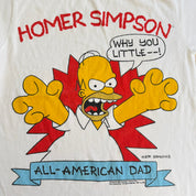 J- Vintage '90 The Simpsons Homer All American Dad Graphic Made In USA Single Stitch Tee - M