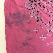 J- Vintage Affliction Embroidered Text & Graphic Maroon Acid Wash Tee - L