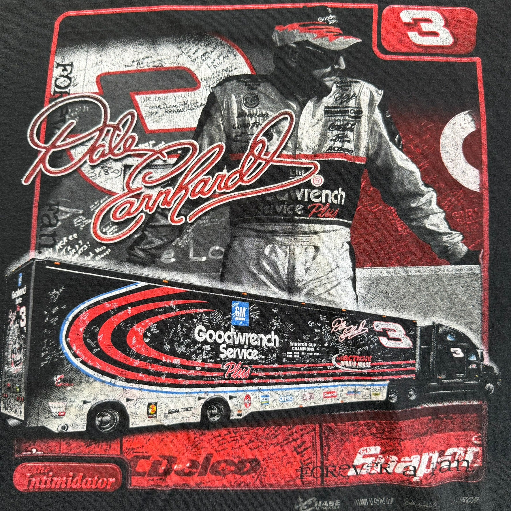 J- Vintage Nascar Dale Earnhardt Forever The Man Forever A Fan Graphic Tee - 3XL