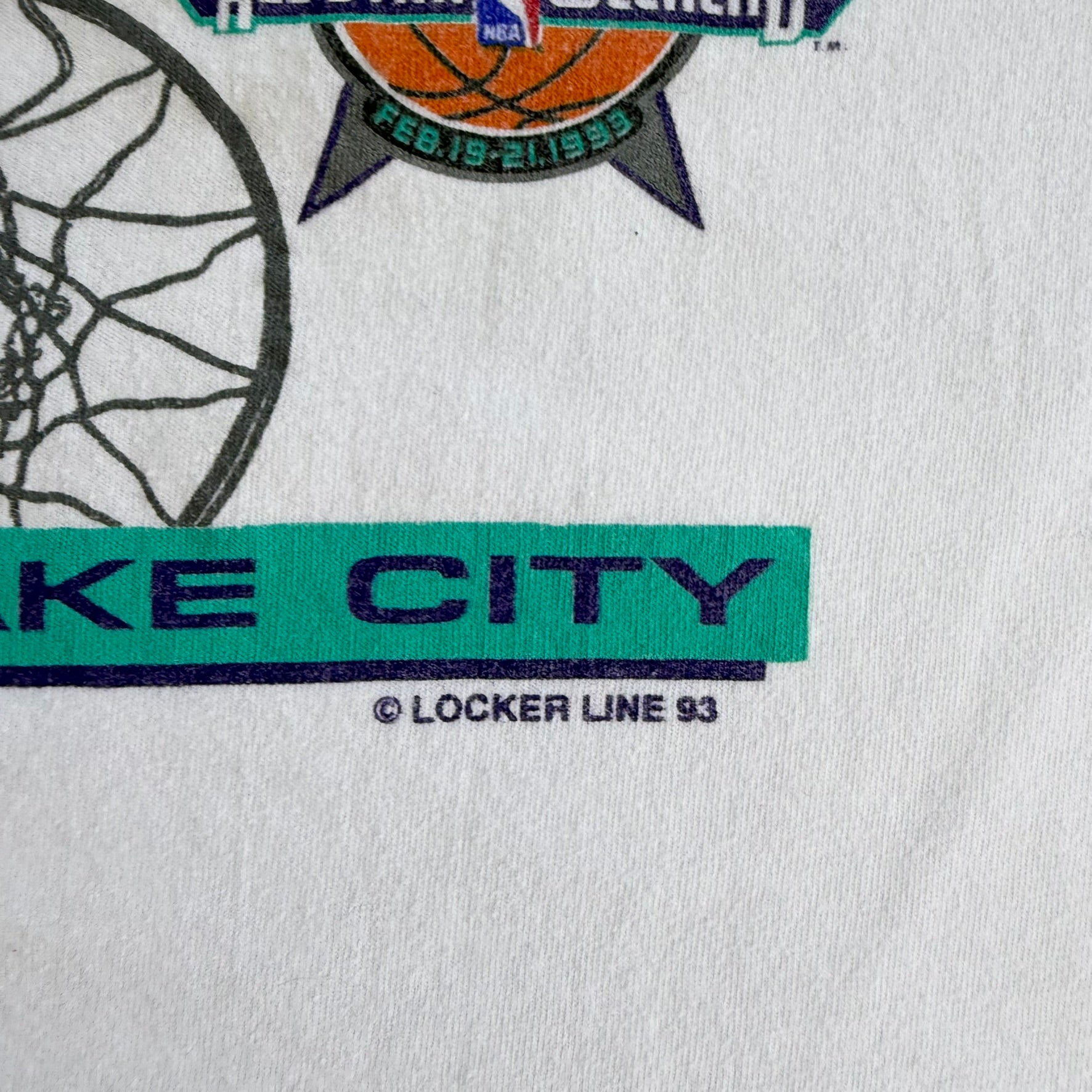 J- Vintage '93 NBA All Star Weekend Salt Lake City Graphic Single Stitch Tee - L
