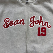 Vintage Y2K Sean John Embroidered Text Graphic Zip Up Hoodie - 2XL