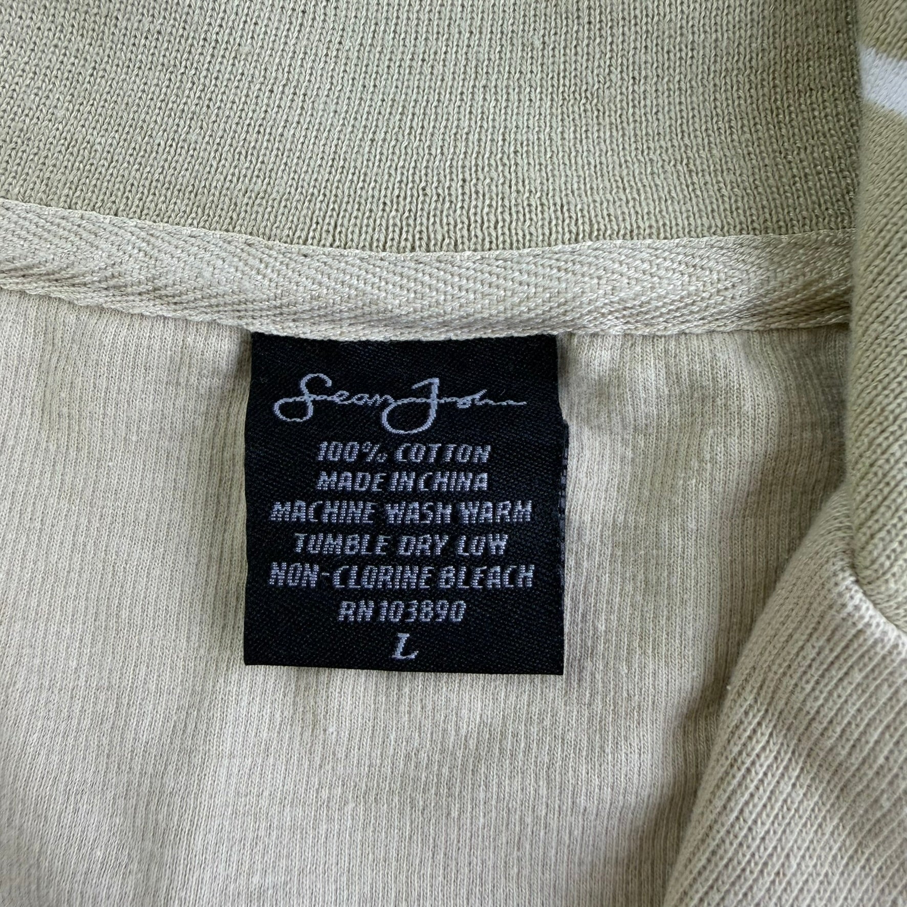 Vintage Y2K Sean John Embroidered Text Zip Up Track Jacket - L