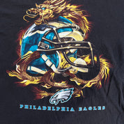 J- Vintage Philadelphia Eagles NFL Year Of The Dragon Graphic Tee - L