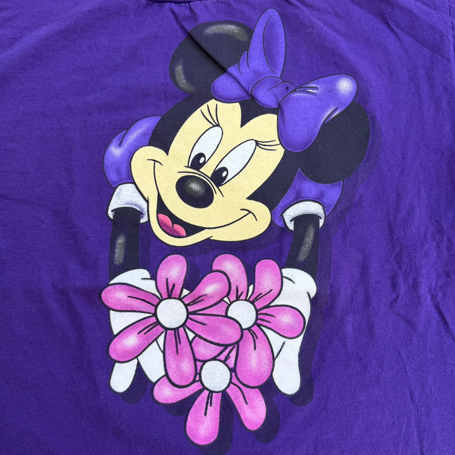 J- Vintage 90s Disney Minnie Mouse & Flowers Graphic Made In USA Tee - 2XL