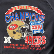 Vintage '90 San Francisco 49ers NFL Super Bowl 24 Champions Graphic Made In USA Crewneck - L (fits M)