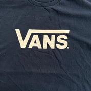 J- Vans Logo Text Navy Tee - L