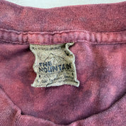 J- Vintage '97 The Mountain Bison & First Nations Graphic Maroon Acid Wash Made In USA Tee - L