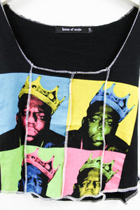 Haus Of Mojo Reworked Vintage Biggie Collage Double Stitch Crop Top