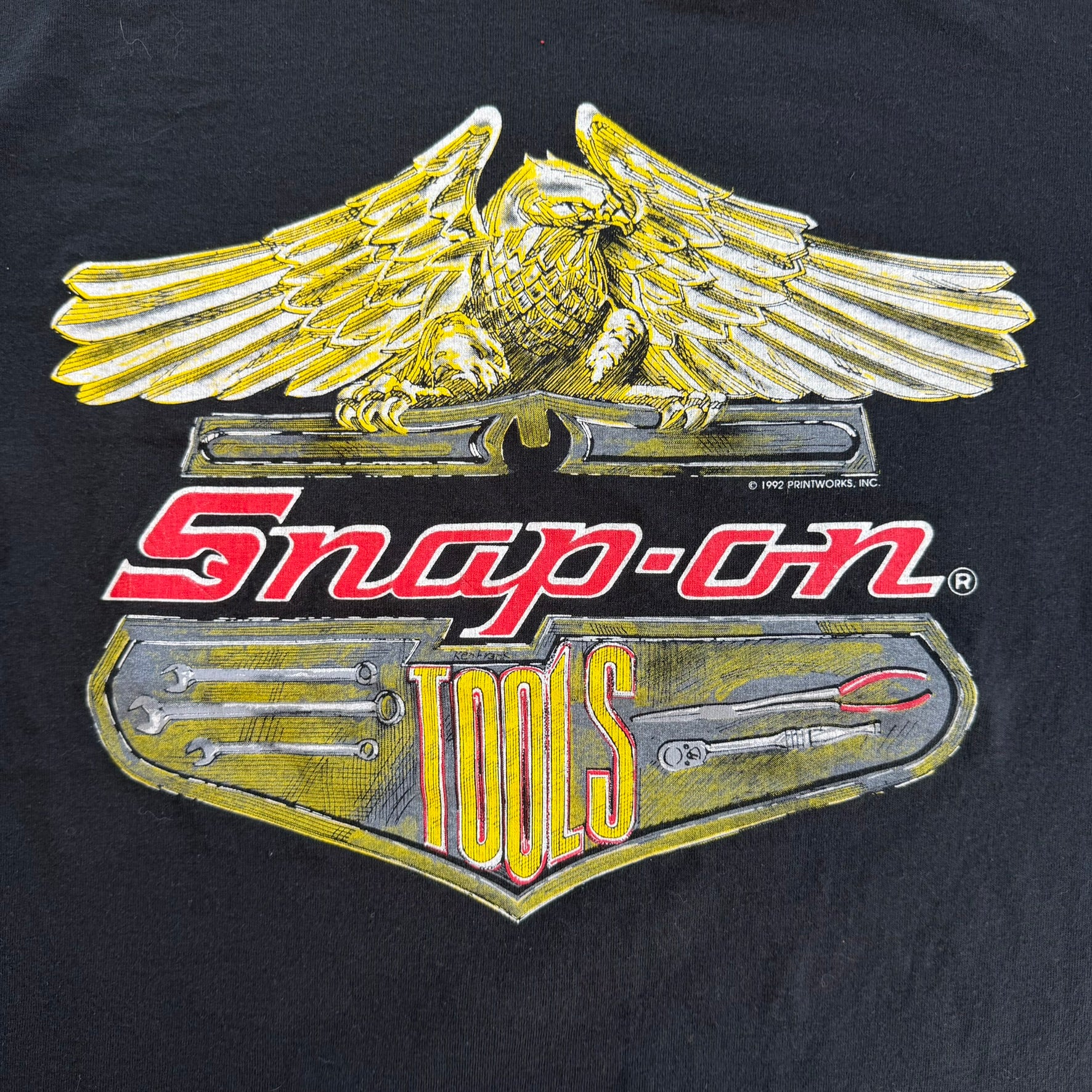J- Vintage '92 Snap On Tools Graphic Made In USA Single Stitch Tee - L