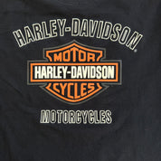 J- Vintage Harley Davidson Embroidered Logo & Text Long Sleeve Tee - XL