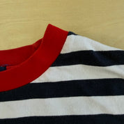 J- Vintage Tommy Hilfiger Embroidered Crest Striped Tee - XL