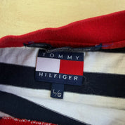 J- Vintage Tommy Hilfiger Embroidered Crest Striped Tee - XL
