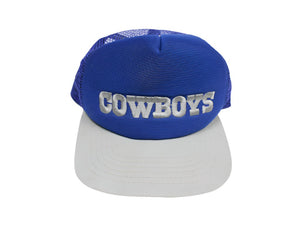 Z- Vintage Dallas Cowboys Emb Script NFL New Era Foam Trucker Hat