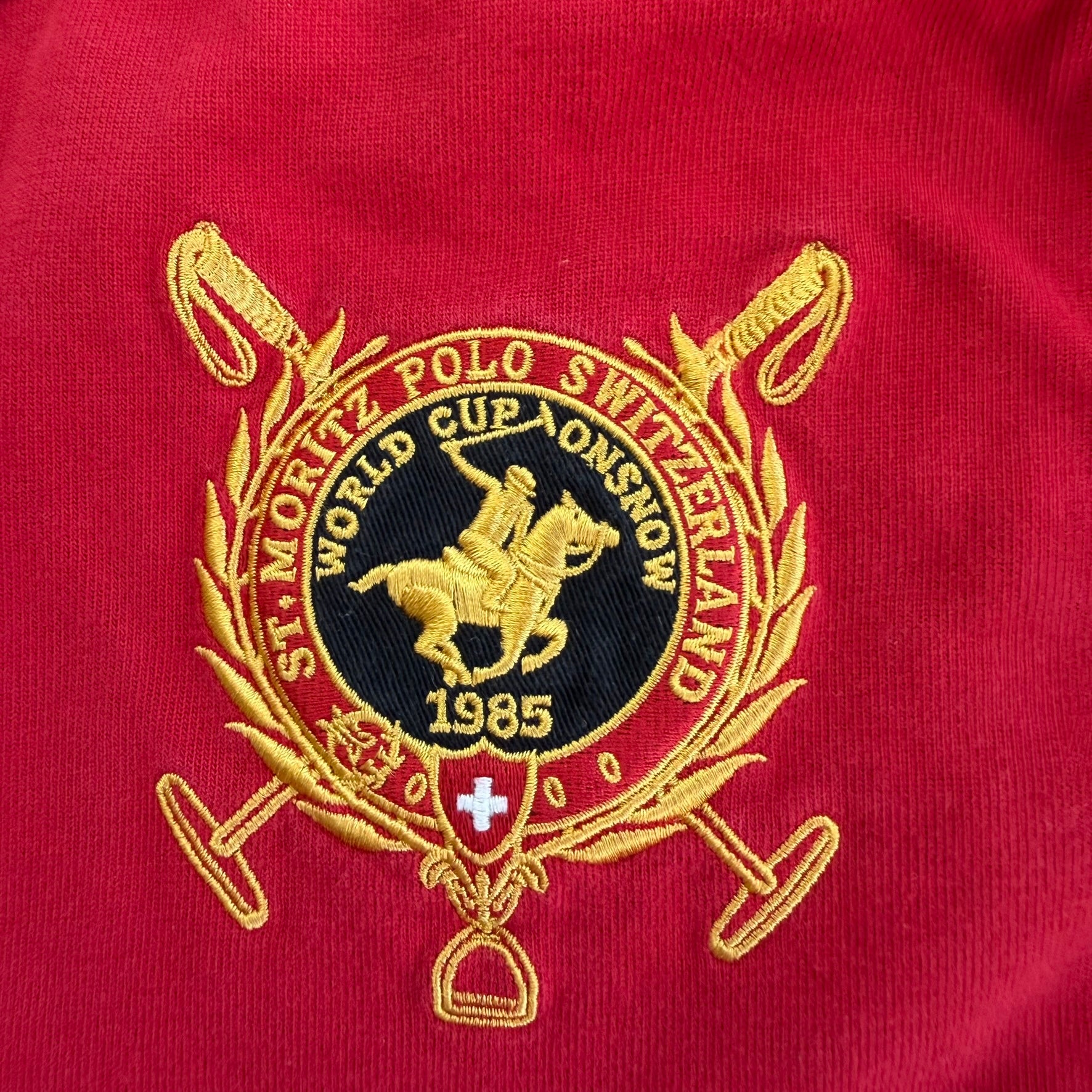 J- Vintage Ralph Lauren St Moritz Polo World Cup On Snow Long Sleeve Rugby Shirt - XL