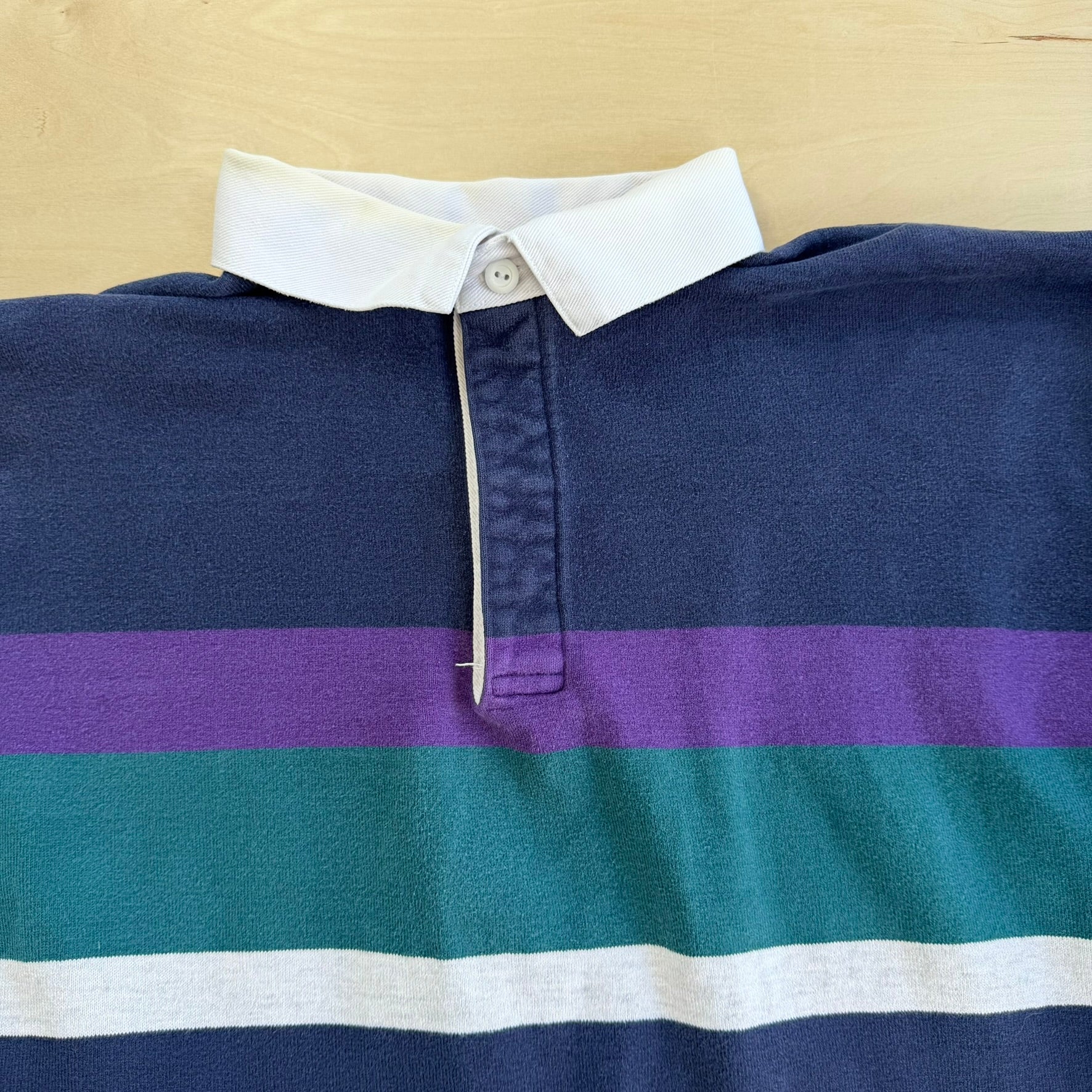 J- Vintage LL Bean Made In USA Long Sleeve Rugby Shirt - XL