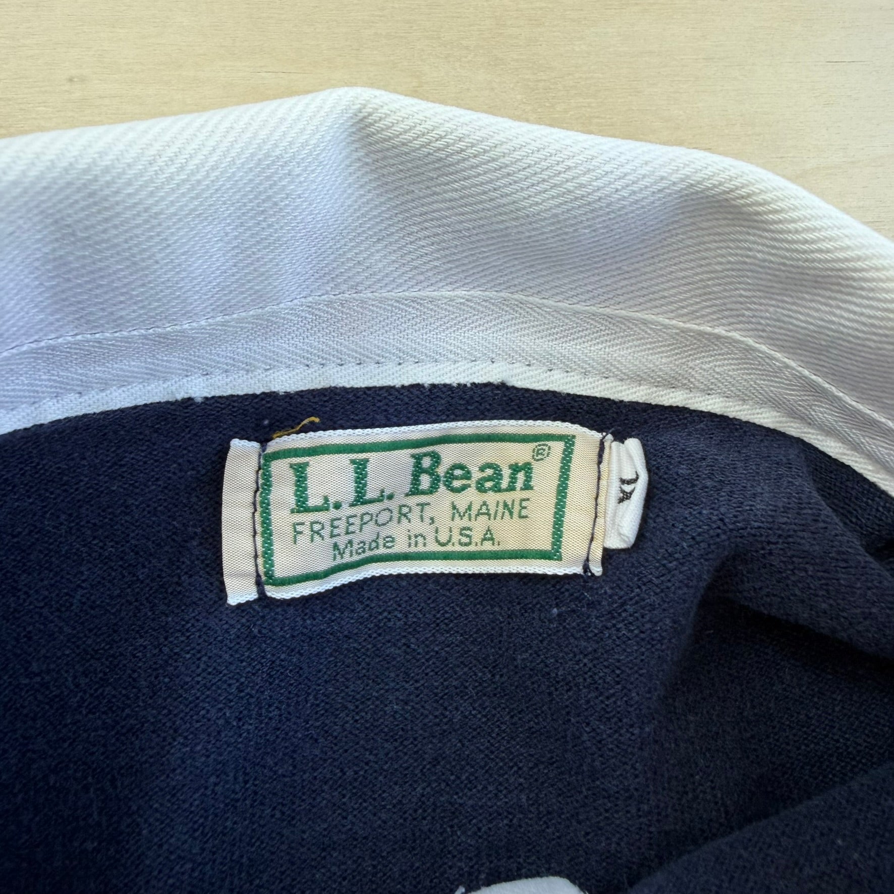 J- Vintage LL Bean Made In USA Long Sleeve Rugby Shirt - XL