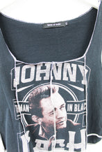 Load image into Gallery viewer, Haus Of Mojo Reworked Vintage Johnny Cash Picture Tee Double Stitch Crop Top
