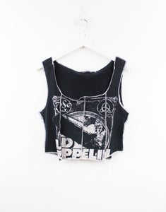 Haus Of Mojo Reworked Vintage Led Zeppelin Album Cover Double Stitch Crop Top