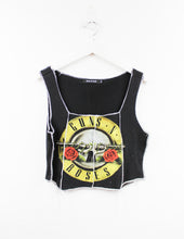 Load image into Gallery viewer, Haus Of Mojo Reworked Vintage Guns And Roses Logo Double Stitch Crop Top
