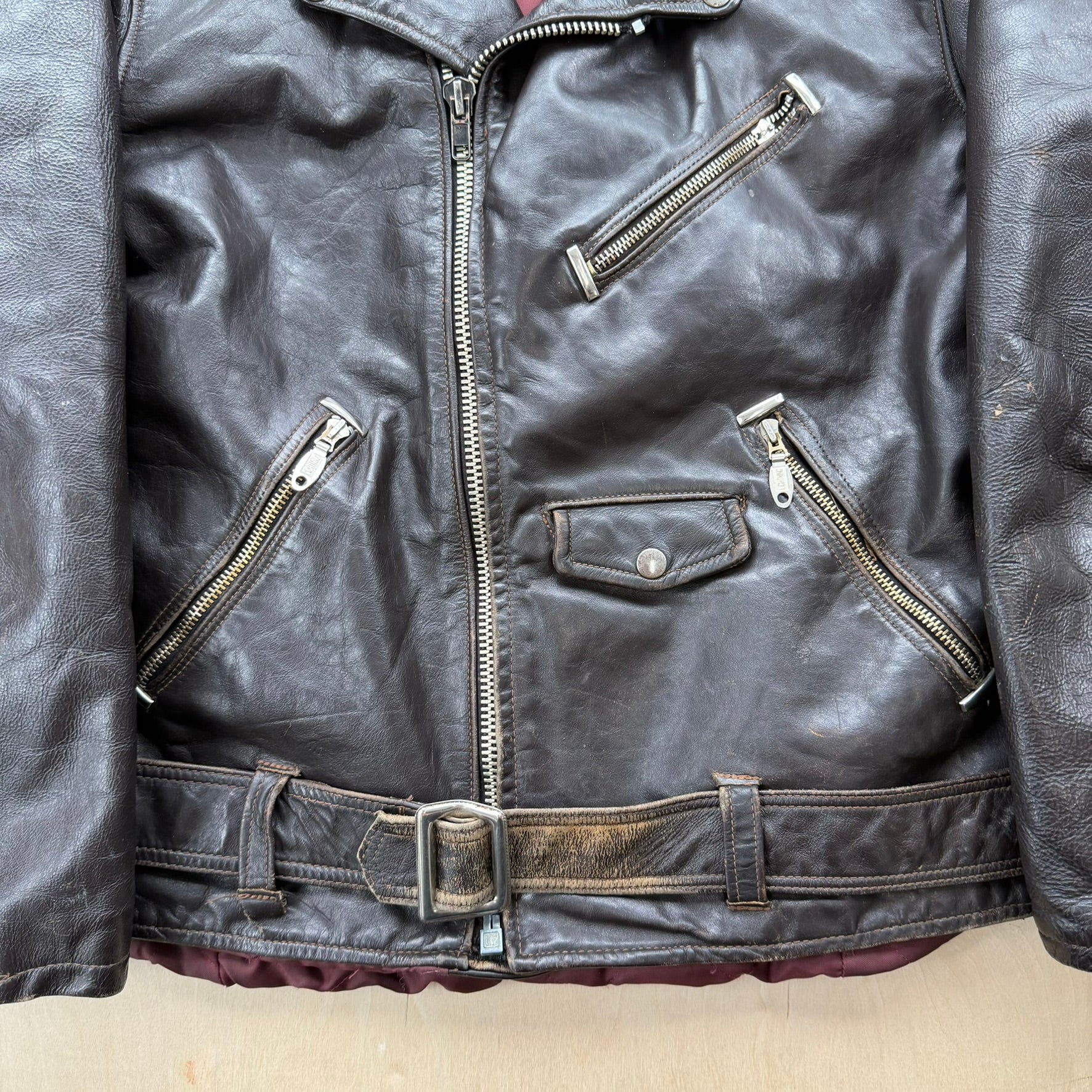 J- Vintage H & A Winnipeg Leather Biker Jacket - L