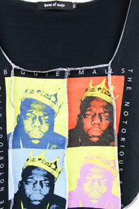 Haus Of Mojo Reworked Vintage Biggie Collage  Double Stitch Crop Top