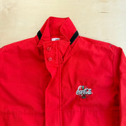 J- Vintage 90s Coca Cola Embroidered Logo Made In USA Zip Up Lightweight Jacket - L