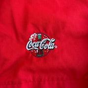 J- Vintage 90s Coca Cola Embroidered Logo Made In USA Zip Up Lightweight Jacket - L