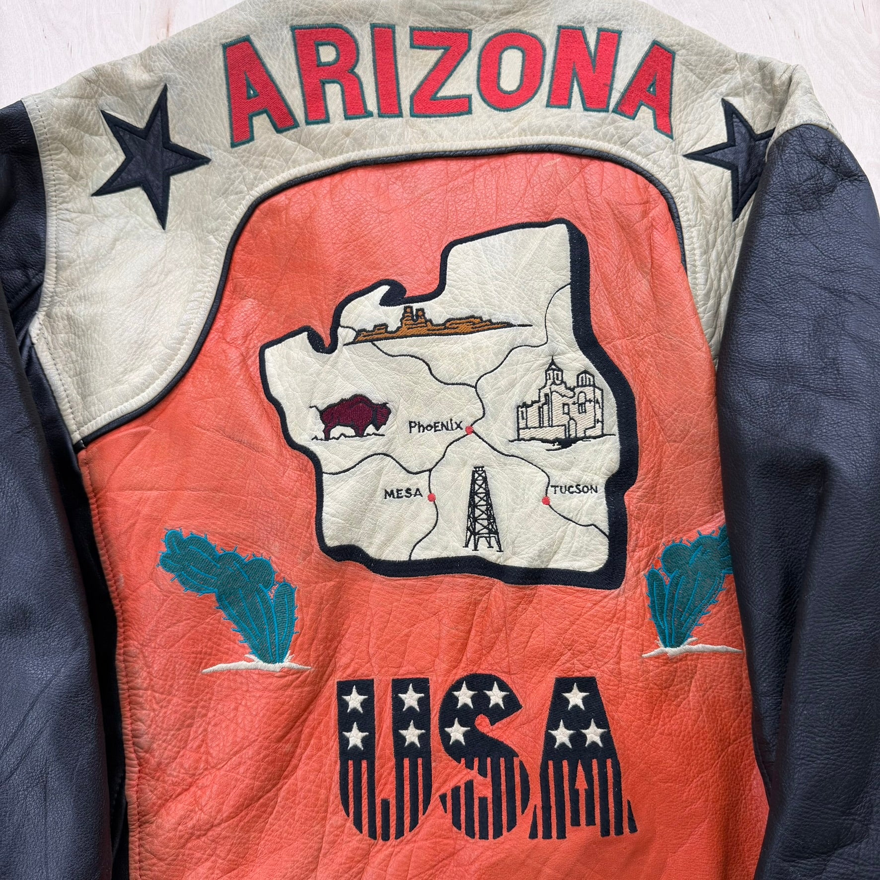 J- Vintage Billerman Europa Arizona Leather Bomber Jacket - M