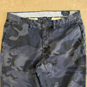 Vintage Polo RL Stretch Straight Fit Blue Camo Chino Pants - 34/32 (Measures 34/29)