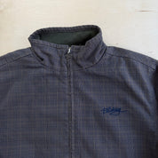 J- Billabong Embroidered Text Zip Up Plaid Lightweight Jacket - L