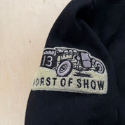 J- Vintage Lucky 13 Embroidered Text & Patches Varsity Jacket - L