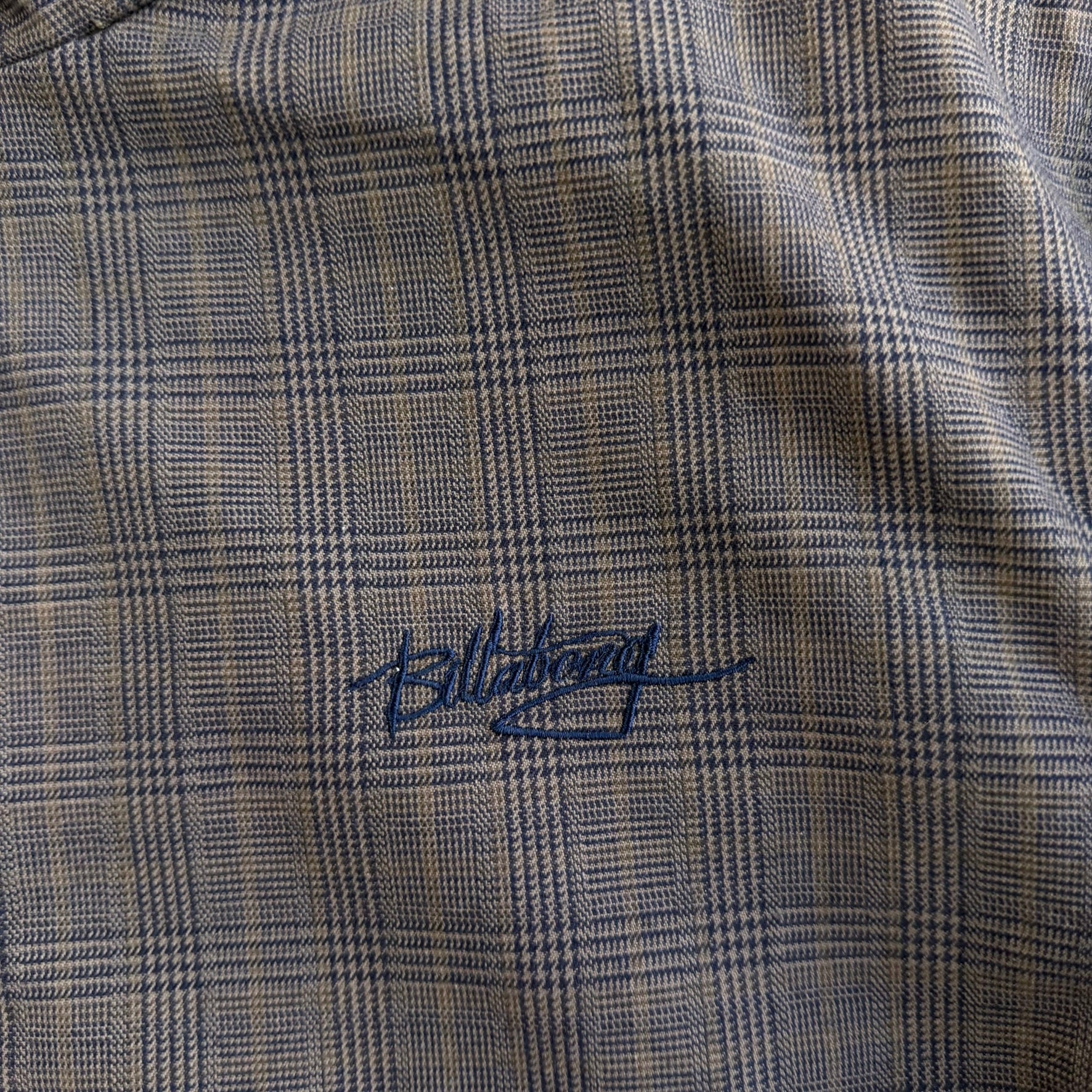 J- Billabong Embroidered Text Zip Up Plaid Lightweight Jacket - L