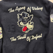 J- Vintage Lucky 13 Embroidered Text & Patches Varsity Jacket - L
