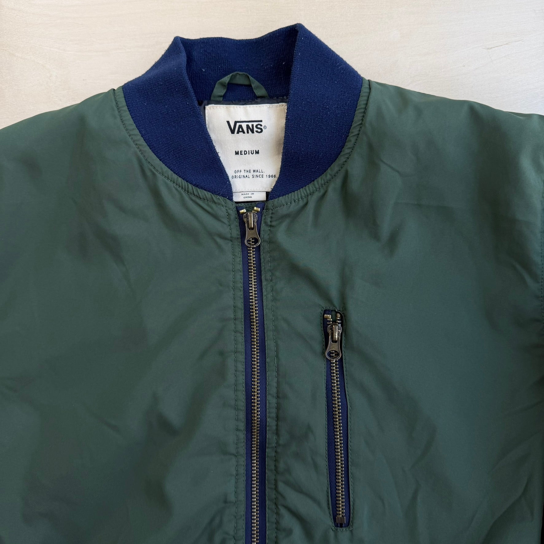 J- Vans Zip Up Nylon Bomber Jacket - M