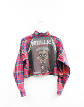 Load image into Gallery viewer, Haus Of Mojo Metallica Rework Cropped Flannel
