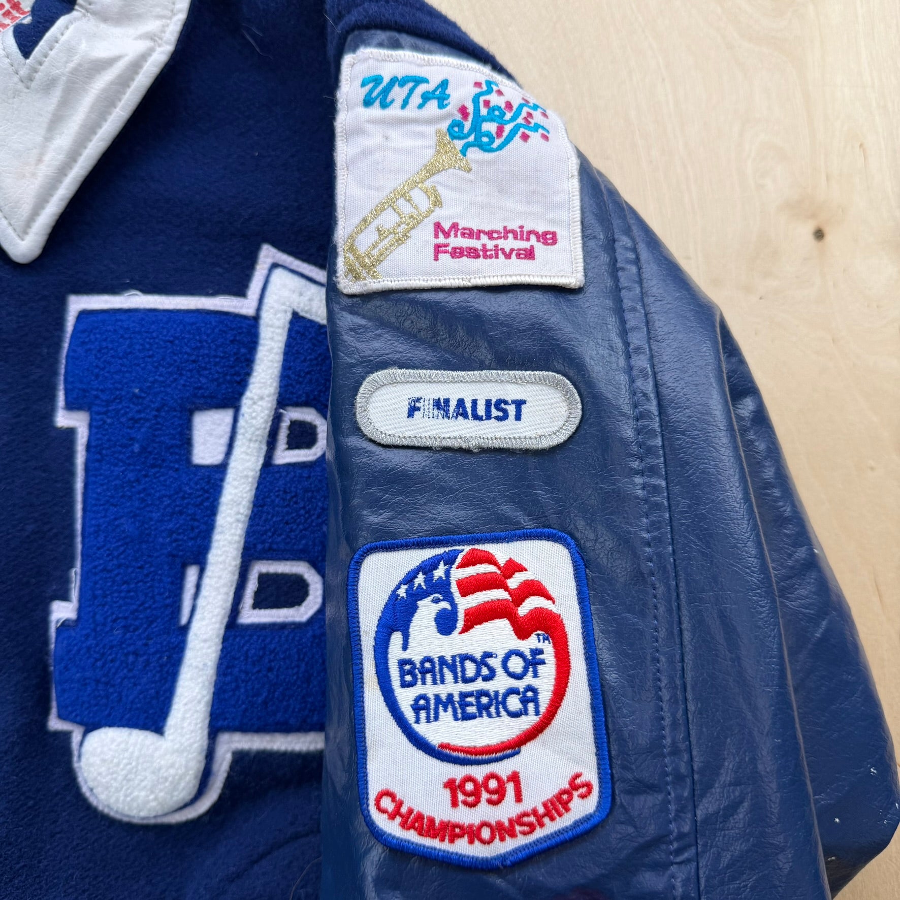 J- Vintage '92 Bands Of America Made In USA Varsity Jacket - XL
