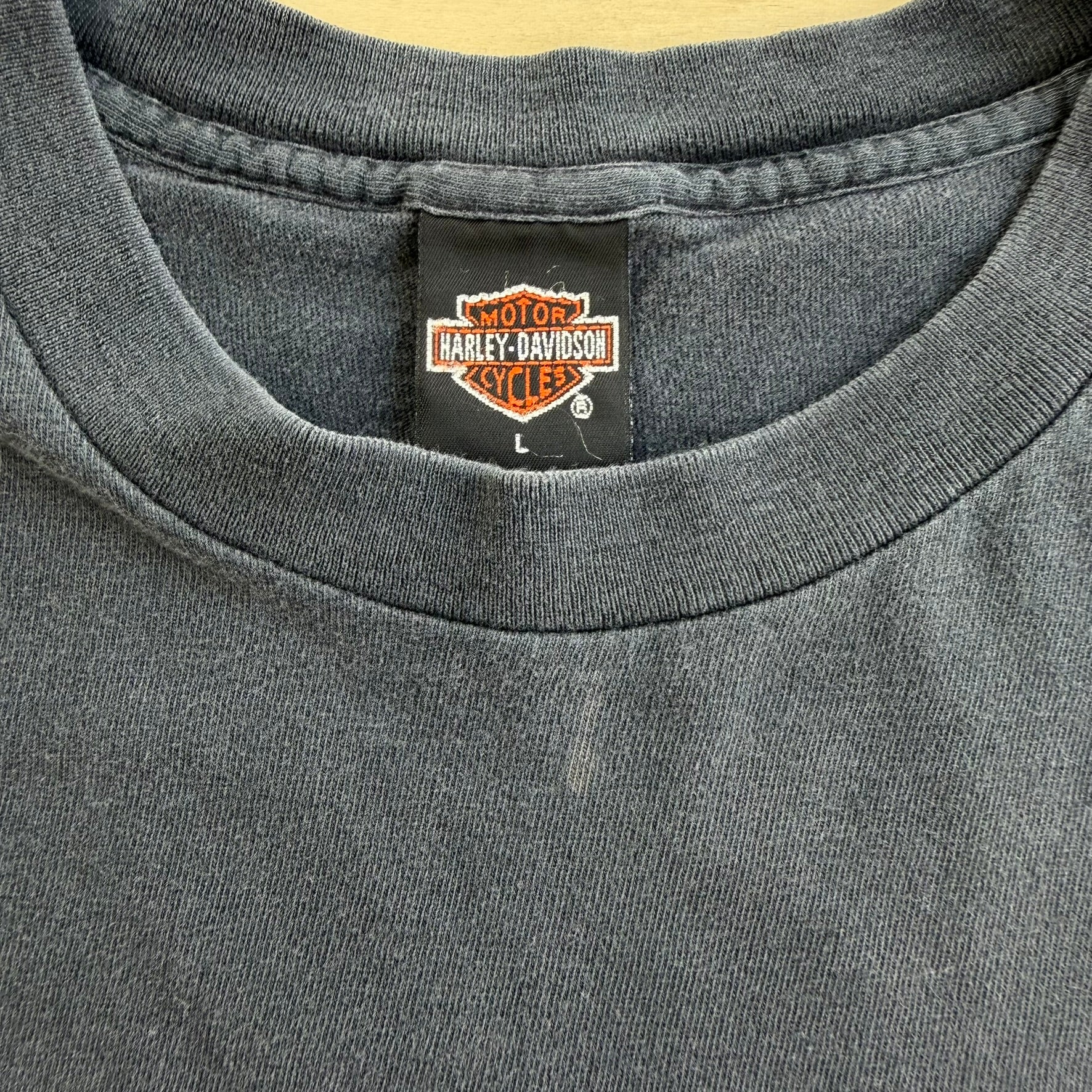 J- Vintage '97 Harley Davidson Bellingham Wa. Map Graphic Made In USA Tee - L
