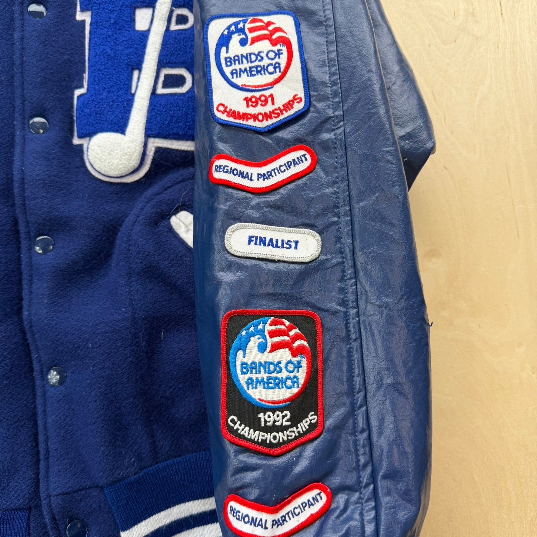 J- Vintage '92 Bands Of America Made In USA Varsity Jacket - XL