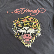 J- Vintage Ed Hardy Tiger & Text Graphic Tee - M