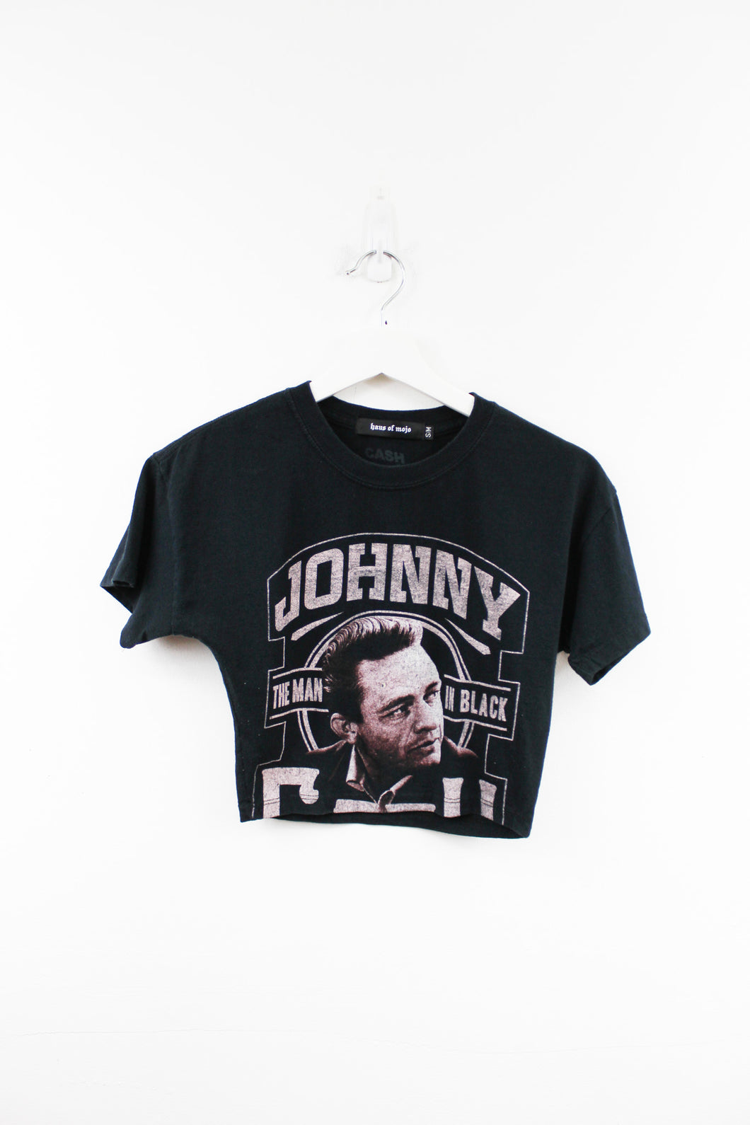 Haus Of Mojo Vintage Reworked Johnny Cash Picture Crop Baby Tee