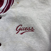 J- Vintage Guess Embroidered Text Made In USA Varsity Jacket - L
