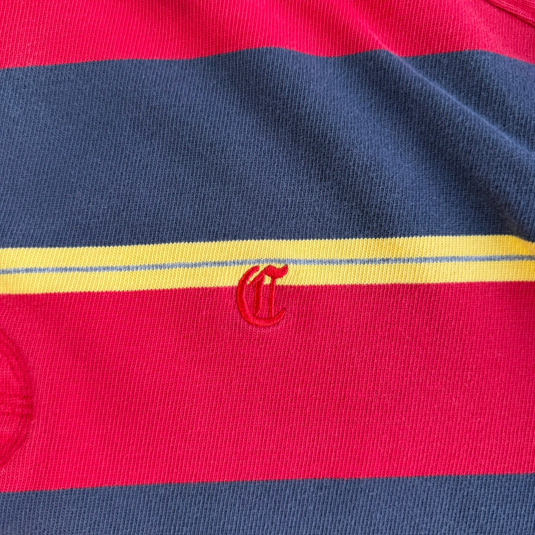 Vintage Daniel Cremieux Navy/Red Striped Long Sleeve Rugby Shirt - XL