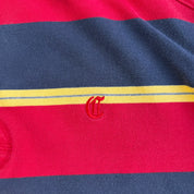 Vintage Daniel Cremieux Navy/Red Striped Long Sleeve Rugby Shirt - XL